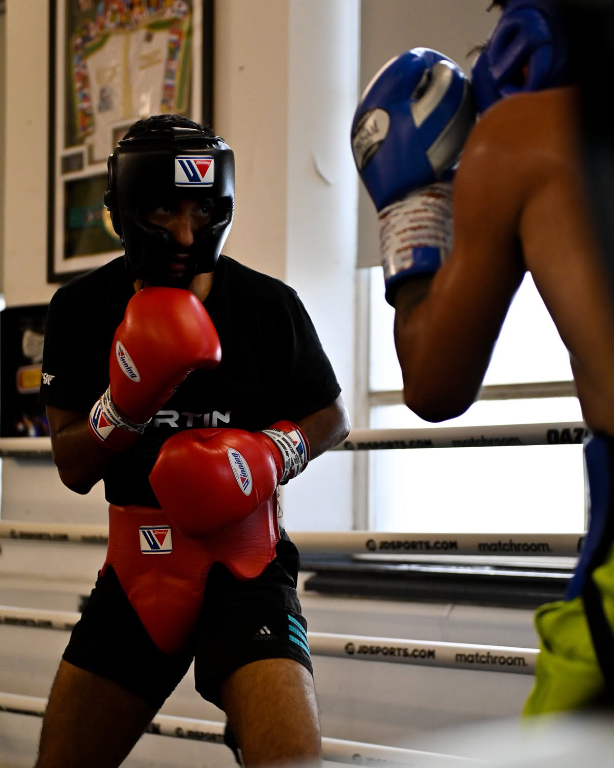 Tarik Zaina sparring during boxing training camp
