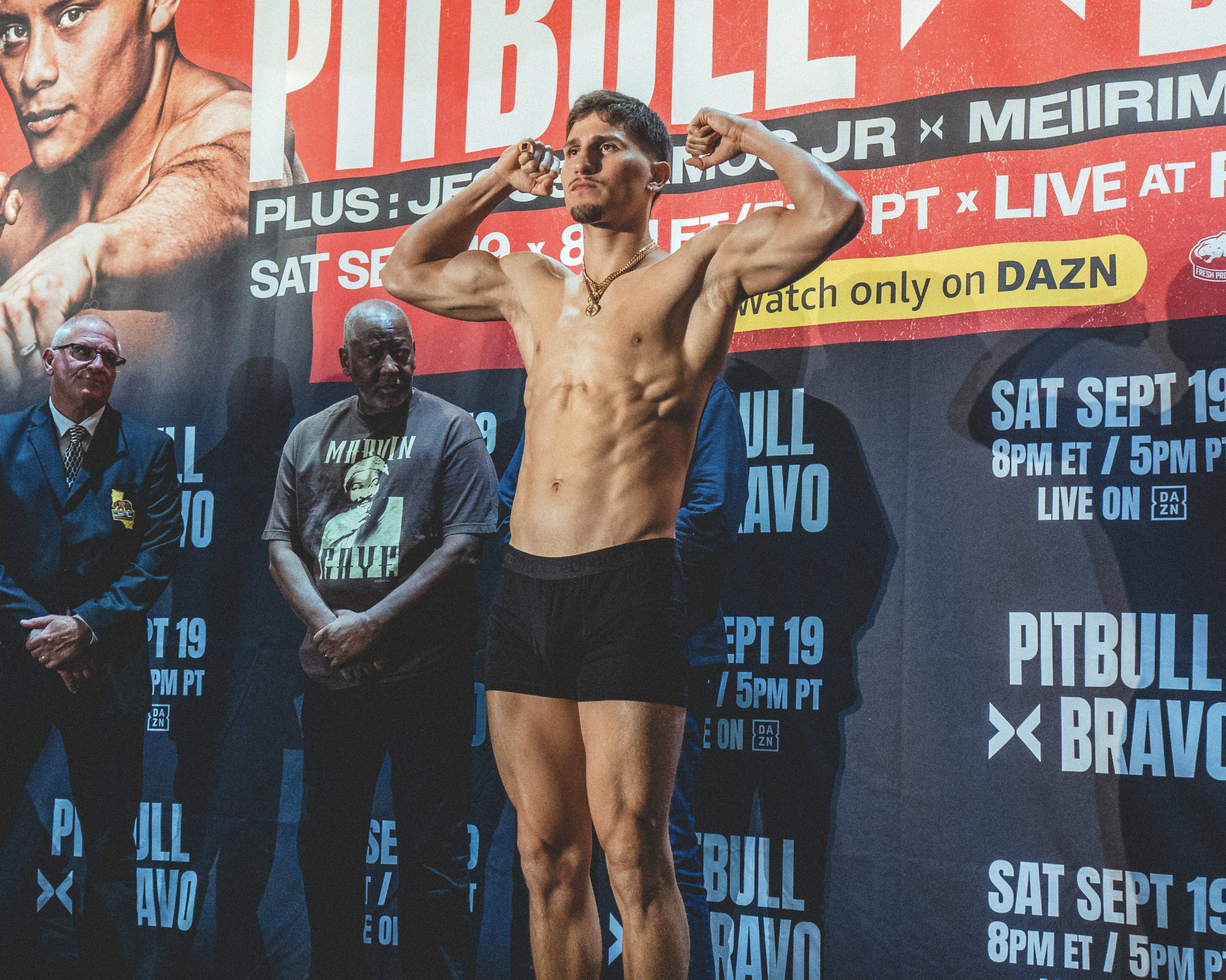 Isaac Pitbull Cruz versus Nestor Bravo weigh in coverage by UND1SPTD