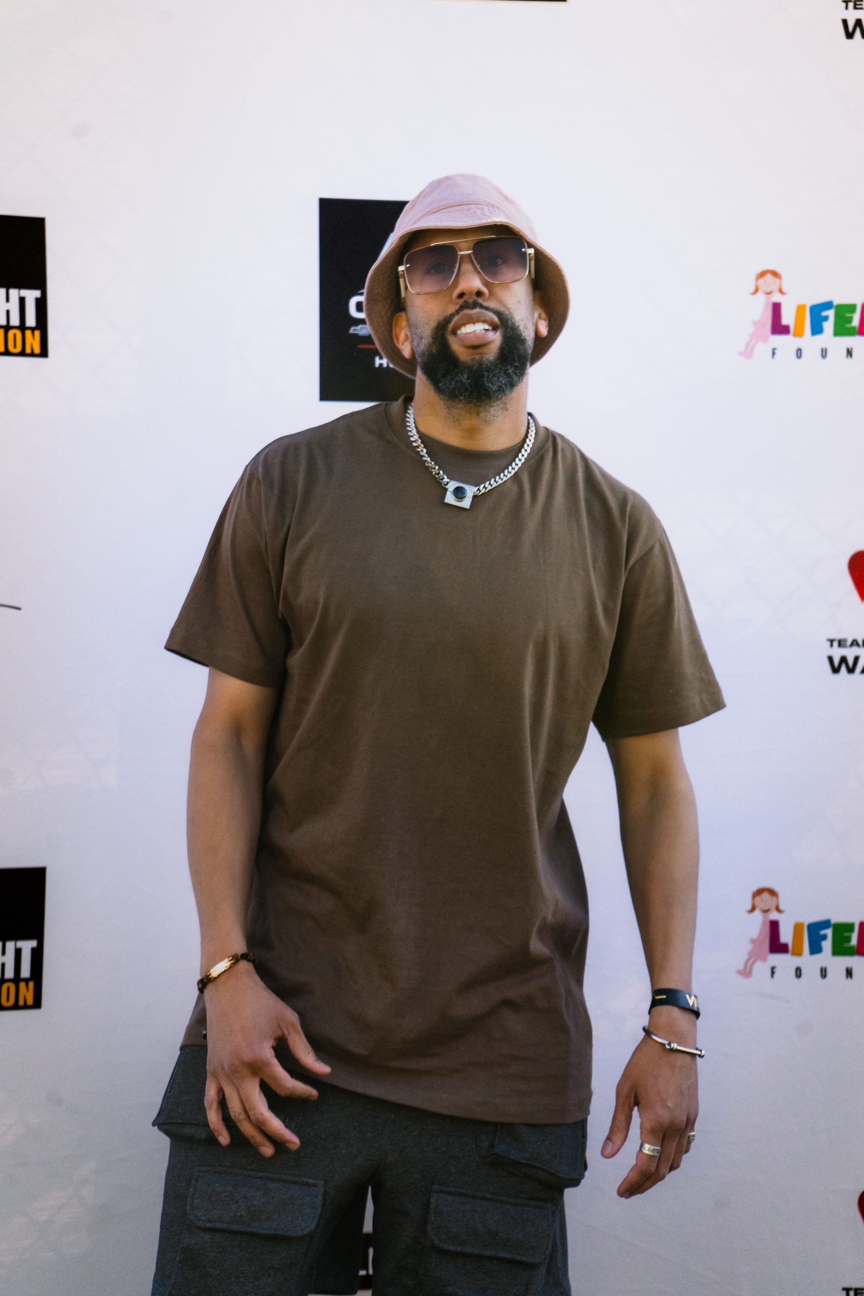 Affion Crockett at the Team Watson Charity Celebrity Softball Game