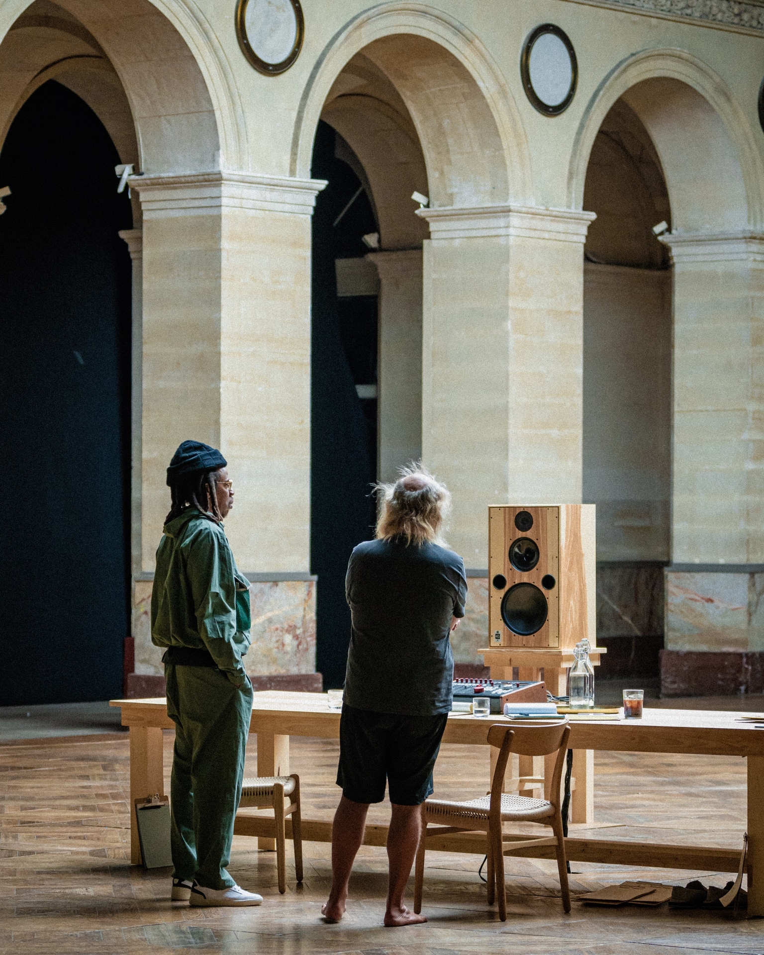 Jay-Z and Rick Rubin standing inside the room used for HBO documentary JAŸ-Z In 8